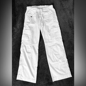 Dickies White Scrub Pant with Drawstring Waist - Size Small